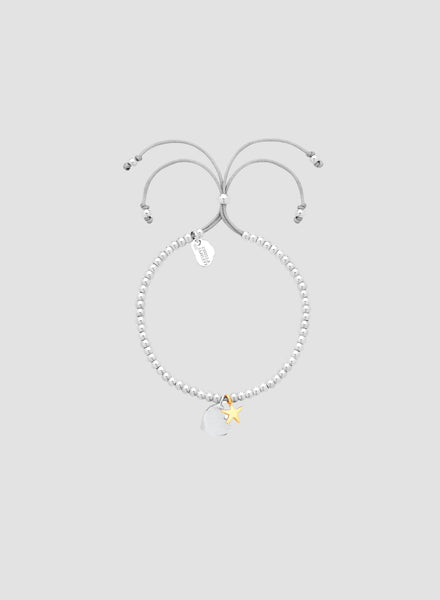 Silver Heart and Gold Star Bracelet