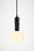 Black Kyoto Pendant Light with White Glass Sphere
