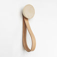 Round Beech Wood Hook with Leather Loop