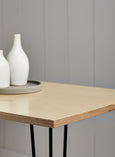 Scandi Plywood Dining Table with Black Hairpin Legs