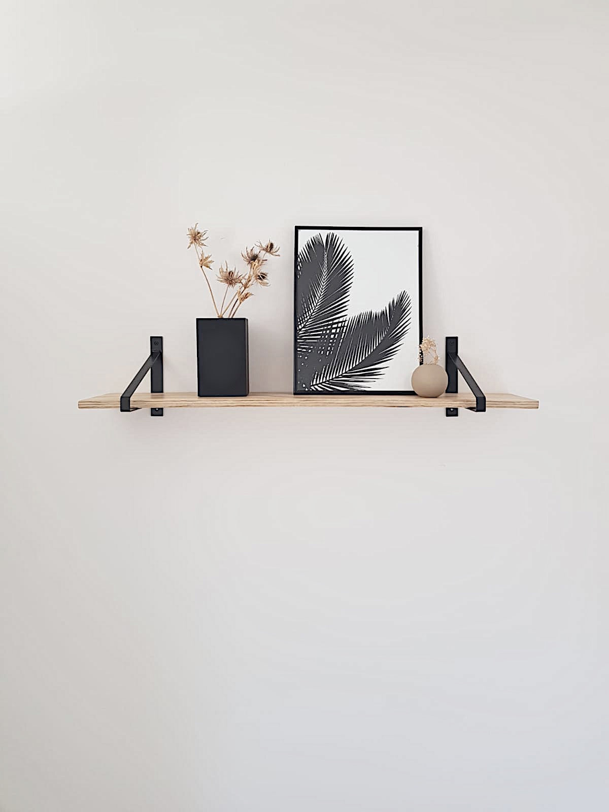 Scandi Display Shelf With Black Suspense Brackets