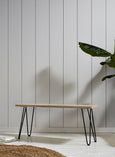 Scandi Dining Table + Bench with Black Hairpin Legs