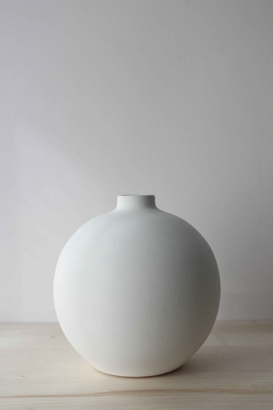 White Round Vase