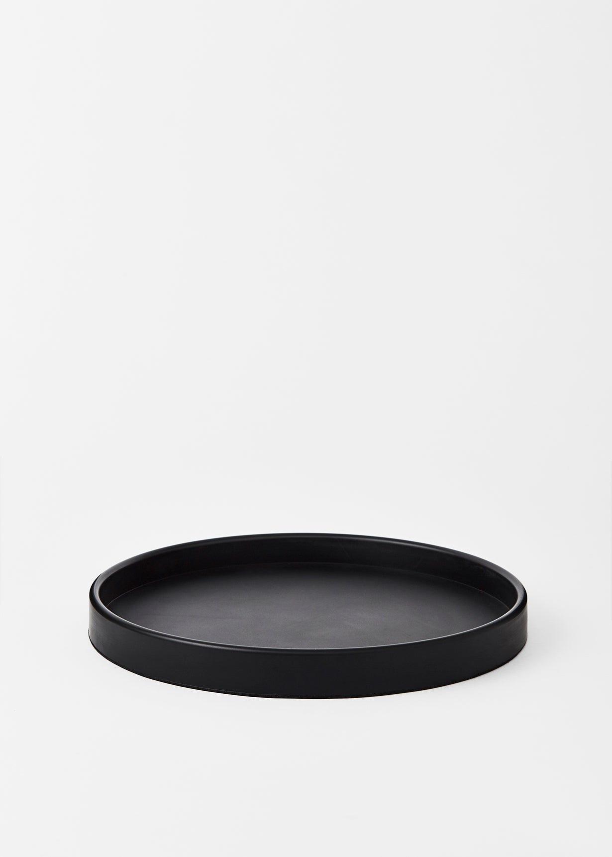 Large Rubber Round Black Tray