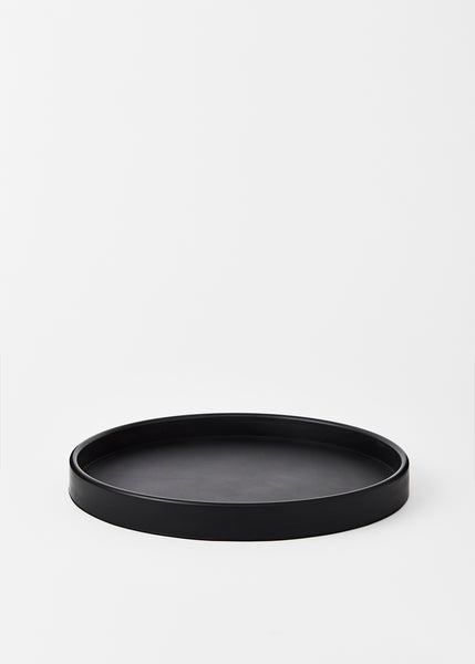 Large Rubber Round Black Tray
