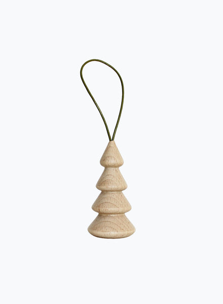 wooden christmas tree ornament